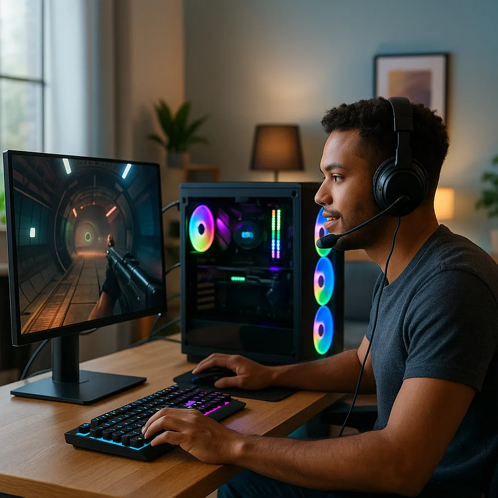 Boîtier PC Gamer RGB avec Ventilateurs Illuminés